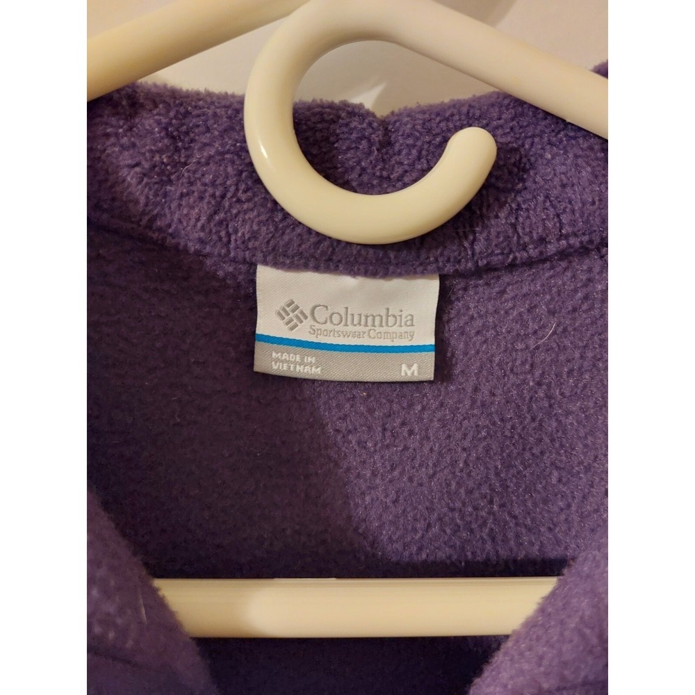 COLUMBIA‎ Fleece Jacket with Mock Collar Women's Medium Purple Plum Full Zip - Picture 3 of 4